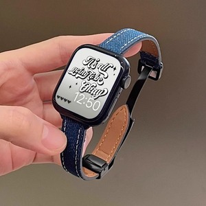 Saat kayışı serisi için yeni stil saat kayışı sonbahar ve kış denim manyetik apple saat bandı - Product Image 3