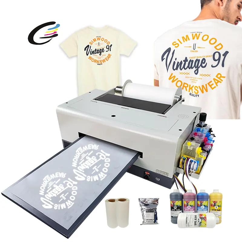 Fcolor nuovo design DTF stampante A3 rotolo PET Film stampante a trasferimento termico macchina per qualsiasi maglietta in tessuto