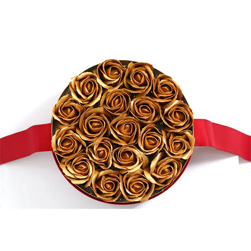 Bouquet de fleurs de roses immortelles de qualité A pour la Saint-Valentin, boîte carrée rectangulaire romantique, paquet de support OEM ODM