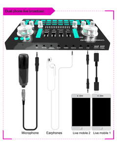 Mixer per scheda audio audio live USB A2 con scheda audio per cambio vocale con interfaccia OTG phantom da 48V - Product Image 4