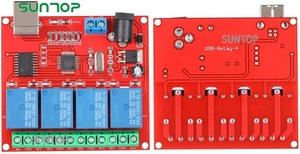 Módulo de relé de interruptor de Control USB, 4 canales, 12V, controlador de interruptor inteligente de ordenador, placa de expansión de módulo de relé de PC