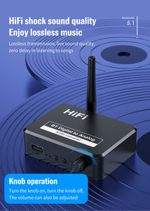 2024 HG Digital to Analog Audio DAC Converter Spdif Optical Fiber Signal to 3.5MM AUX Amplifier <strong>Decoder</strong> Bluetooth 5.0 Receiver