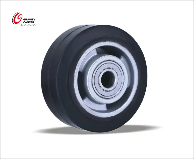 Wholesale 8 10 12 Flat Free PU rubber solid Wheel barrow tire Pallet Jack Handling Equipment 200mm Rubber wheels