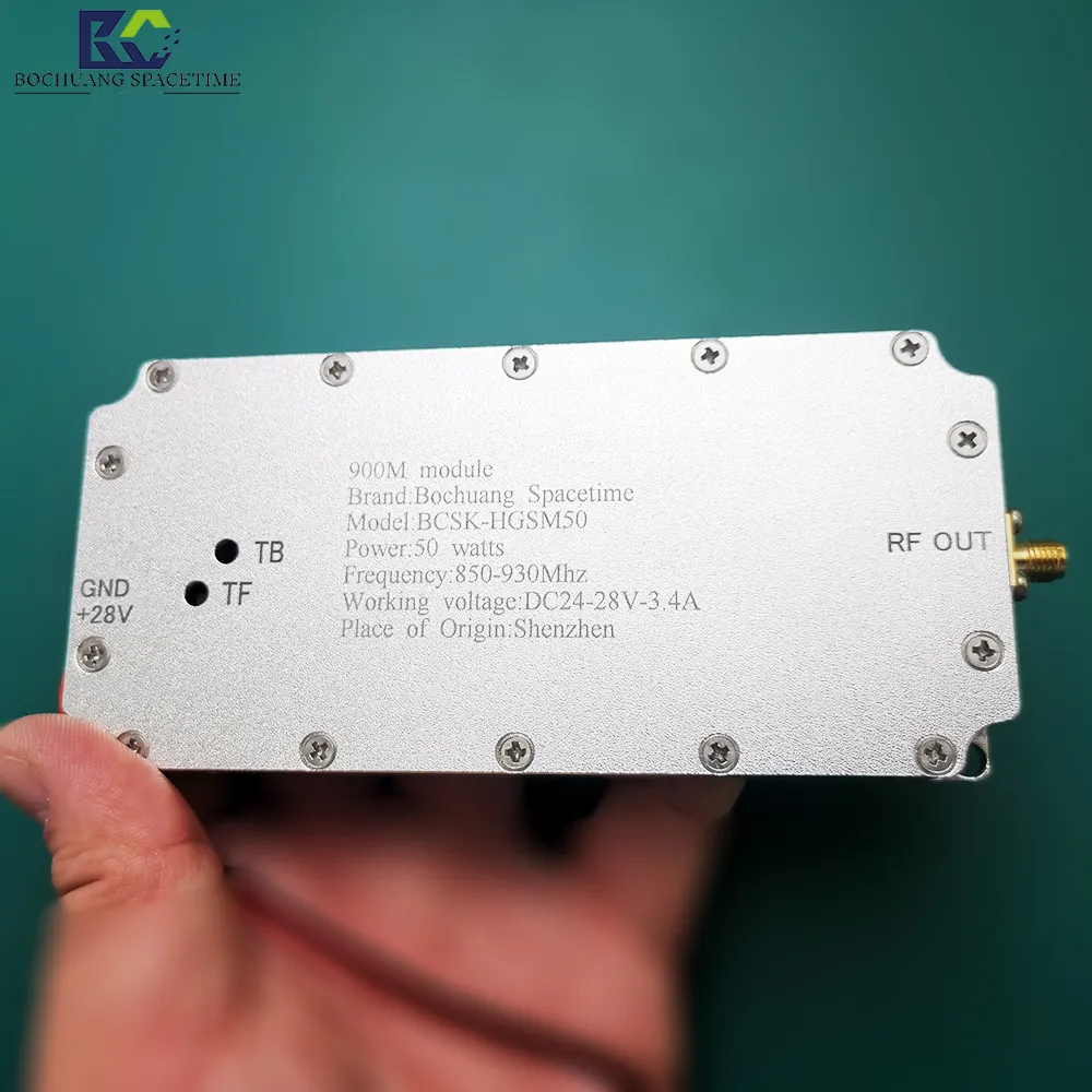 BCSK-HGSM50-50W RF पावर एम्पलीफायर 850-930MHZ IGBT चिप बिल्ट-इन आइसोलेटर और हाई-परफॉर्मेंस ड्रोन इंटरफेरेंस मॉड्यूल के साथ