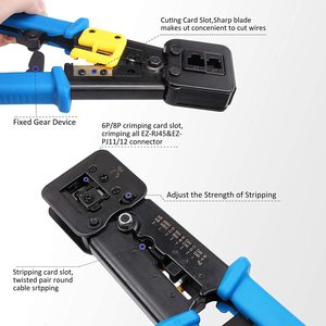 สาย CAT6เครือข่าย RJ45 6P 8P EZ การเชื่อมต่อเครือข่ายคีมจีบสายผ่านเครือข่ายสำหรับ Rj11 Rj45 - Product Image 4