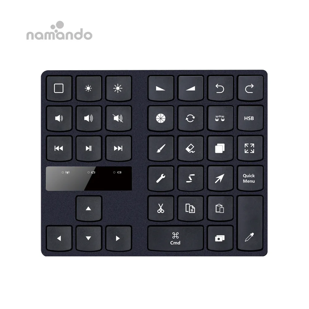 Mini clavier sans fil à pavé numérique clavier de raccourci de télécommande avec touches express pour dessin graphique tablette PC Mac Surface d'ordinateur portable