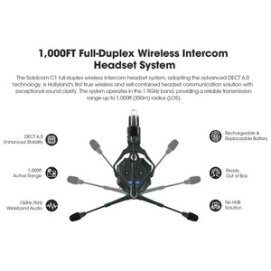 Solidcom-Sistema de intercomunicación dúplex completo con 2 auriculares con cable (1,9 GHz), 2 unidades - Product Image 2