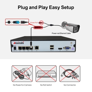 Sistema di sicurezza per telecamera domestica a 4 canali con microfono integrato kit di telecamere di sicurezza CCTV POE sistema di monitoraggio con visualizzazione remota - Product Image 5
