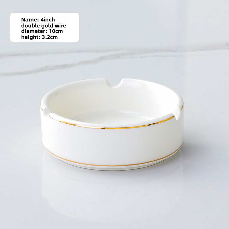 Cendrier double fil d'or de 4 pouces