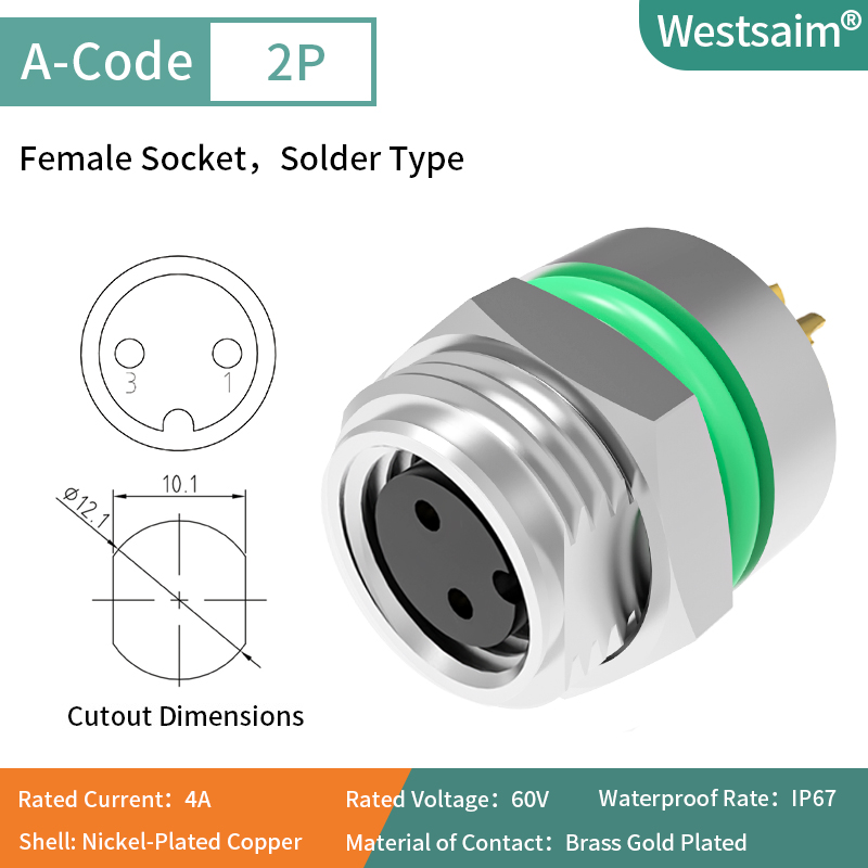 M8-A-2 female M12*1.0
