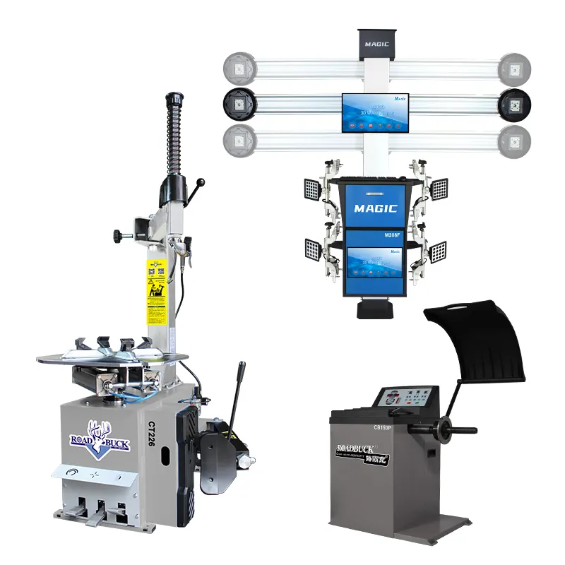 自動車サービス機器サプライヤーCEが提供するタイヤ機器タイヤチェンジャーバランスマシンとホイールアライメントコンボ