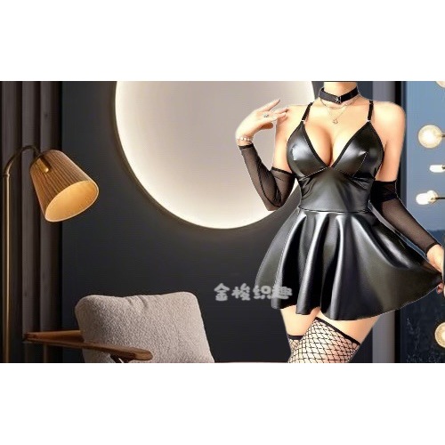 Jupe en cuir verni miroir