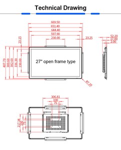 Montaje abierta Color Tft 27 pulgadas Lcd Panel de pantalla táctil Monitor Led de 27 pulgadas con pantalla táctil - Product Image 6