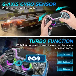 Controlador inalámbrico para Play Station 4 PS4/Nintendo Switch/PC/Android/IOS Joystick de efecto Hall y disparador con panel táctil