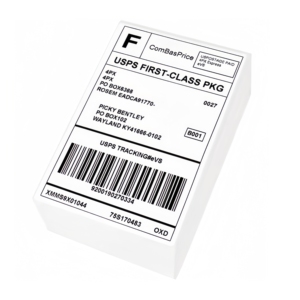 Fan Fold 4x6 Custom Label <strong>4</strong>&quot; <strong>X</strong> <strong>6</strong>&quot; White Perforated Direct Thermal Address Shipping Compatible Thermal <strong>Printer</strong> - Product Image 1