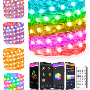 Cadena de luces LED inteligentes con control remoto de aplicación rgbic de Venta caliente para decoración de luces de árbol de Navidad artificial - Product Image 3