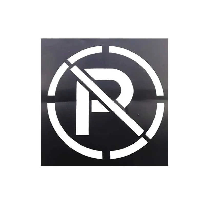 Stencil Simbolo del PVC Carattere del No di Parcheggio Utilizzato nel Parcheggio Nero