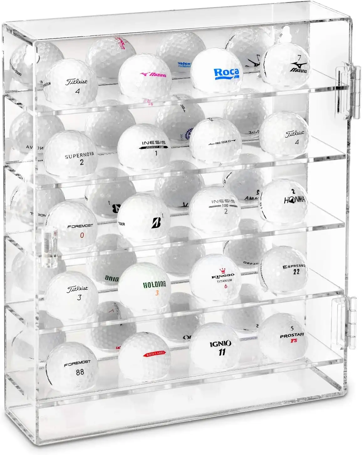 Aangepaste Acryl Muur Monteerbare Golfballen Vitrine Kast Moderne Acryl Vitrine Organizer Opslag Voor Golfballen