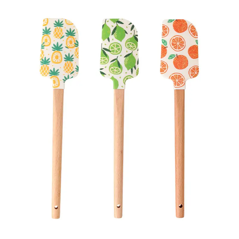 Fast Delivery Stocked Baking   Pastry Big Fruit Printed Silicone Spatula