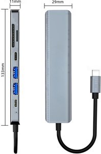 Venta caliente USB C Tipo C Hub 7 en 1 TF/SD HDTV 4K/30Hz Usb Hub Adaptador multifunción para computadoras portátiles MacBook Pro y tipo C Windows - Product Image 6