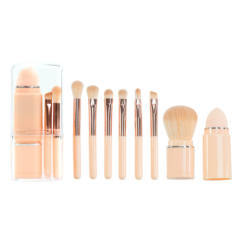 Beige Mini Makeup Brush Set
