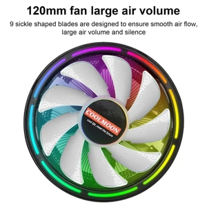 COOLMOON CPU Cooler Computadora de escritorio Cambio de color automático Ventilador de refrigeración silencioso multiplataforma - Product Image 3