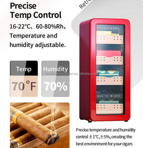 Şarap ve puro dolabı tütün kutusu çekmeceli parmak izi kilidi ahşap elektrikli Humiditor puro dolabı - Product Image 2