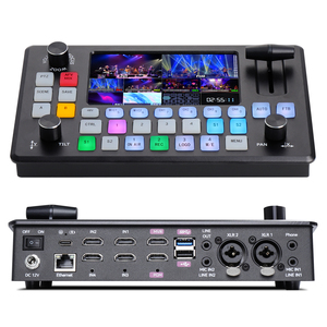 Conmutación de barra en T PGM y PVW Compatible con control de hasta dos capas Perilla de menú basculante de cinco vías Conmutador de video con 5 FHD LCD - Product Image 2