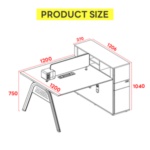 Современная, для 2 человек, офисных рабочих мест - Product Image 3