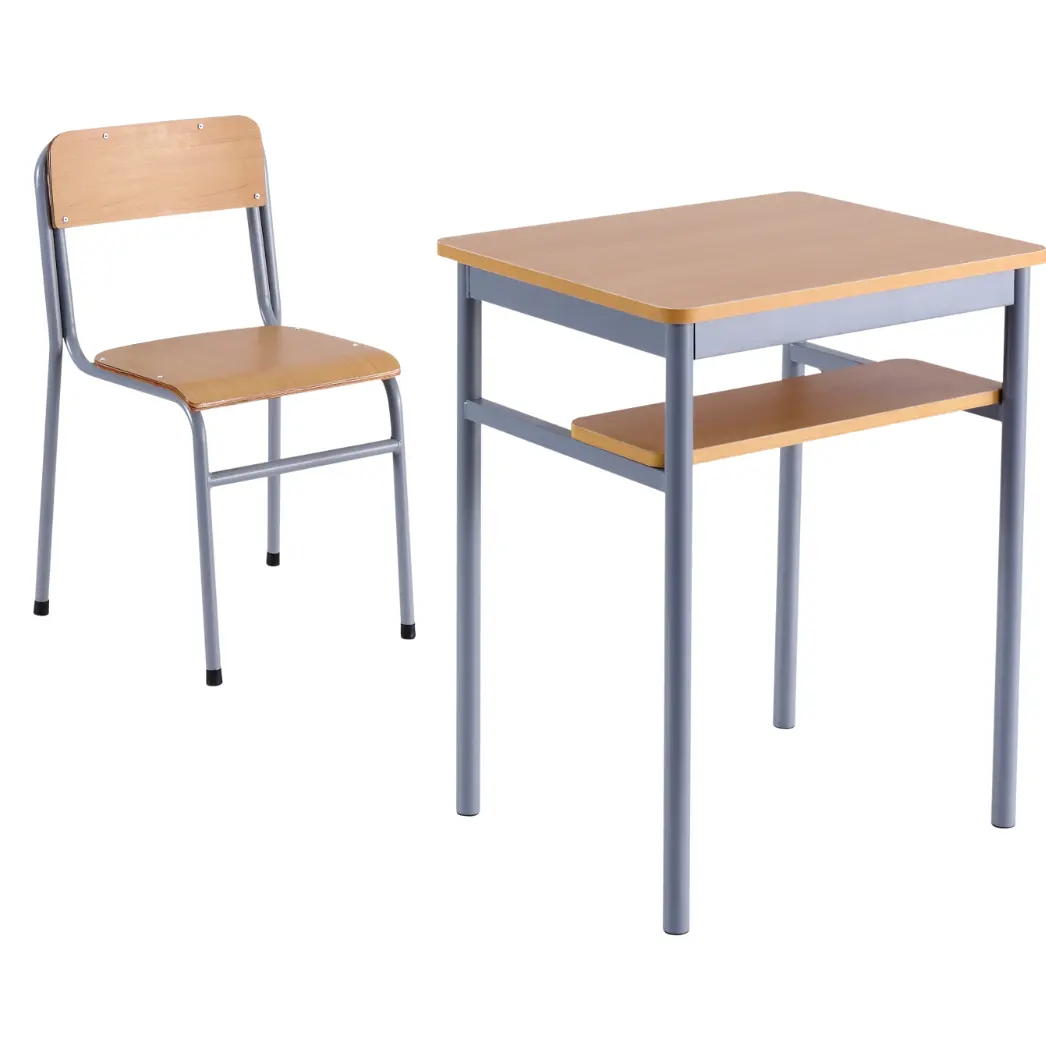 Mobili per la scuola di alta qualità scrivania e sedia in legno per studenti singoli personalizzati per mobili per la scuola primaria