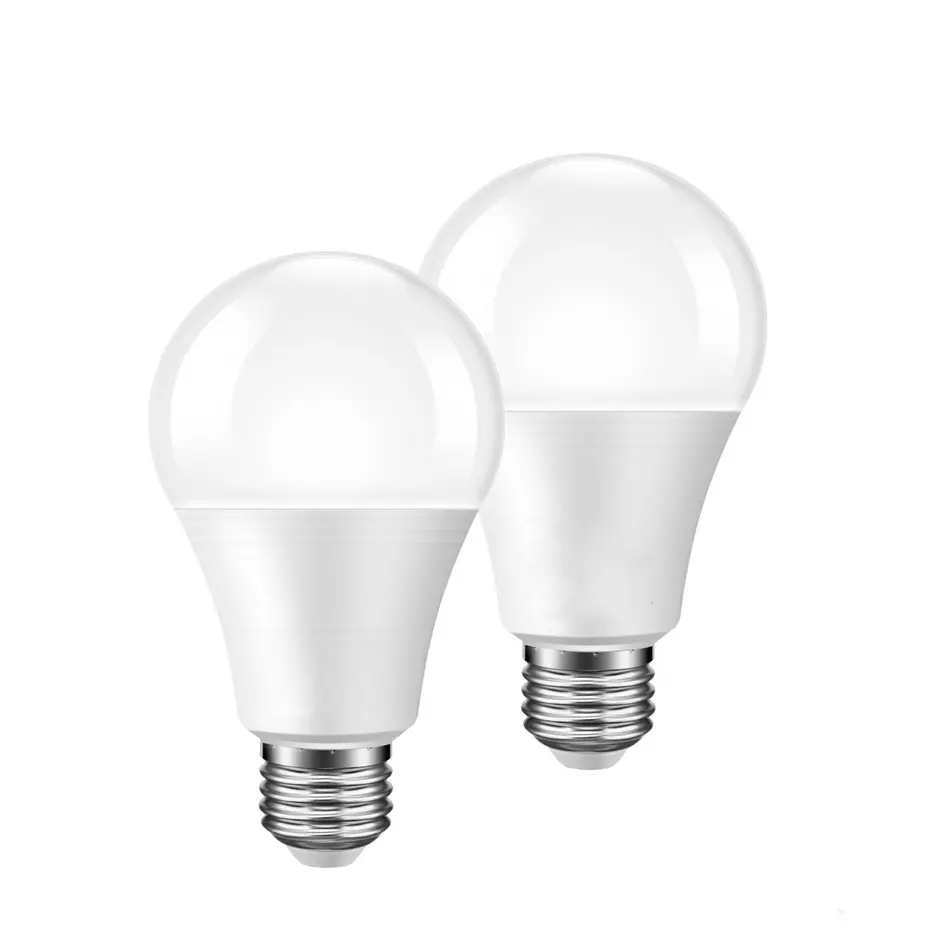 Bombilla LED globo de aluminio y plástico, 12W, A60, 220V, B22, E27, venta directa de fábrica