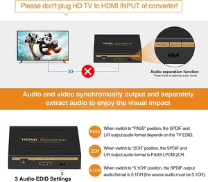 4K HDMI音频提取器转换器，具有4K HDMI和光学SPDIF/Toslink和RCA L/R输出 - Product Image 3