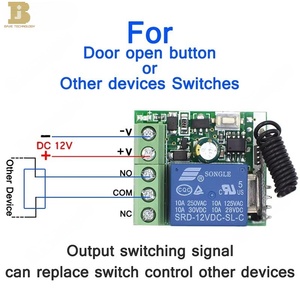 <strong>RF</strong> Transmitter 433 Mhz <strong>Remote</strong> <strong>Controls</strong> with Wireless <strong>Remote</strong> <strong>Control</strong> Switch DC 12V 1CH Relay Receiver Module
