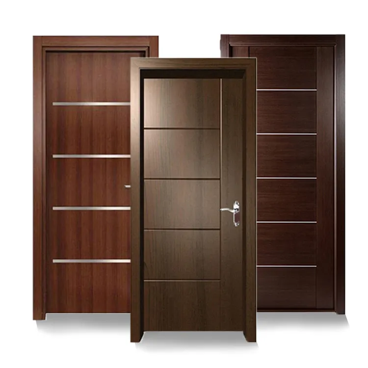 Bosya Brand New Simple Modern Design Solid core wooden door waterproof wood Security Room Entrance interior Wooden Door