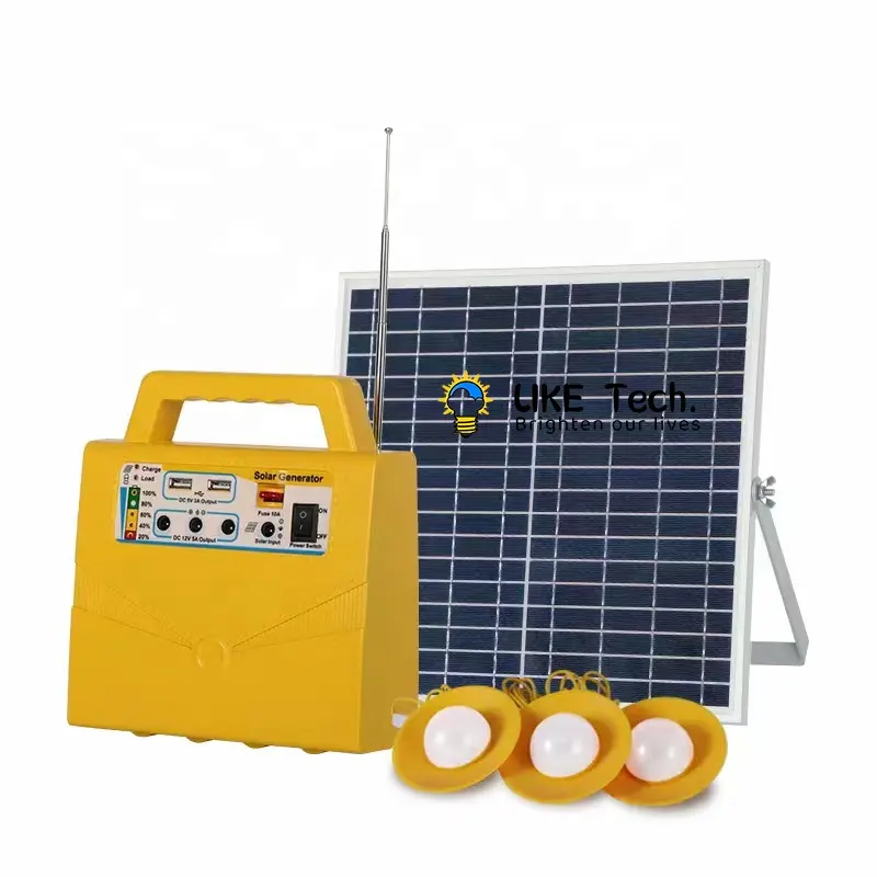 10 W Mini-Lichtsätze MUSIK tragbare Powerbank Gleichstrom-LED-Beleuchtung Mobilladegerät Solarpanel Stromerzeugungs-/Energiesystem für Zuhause
