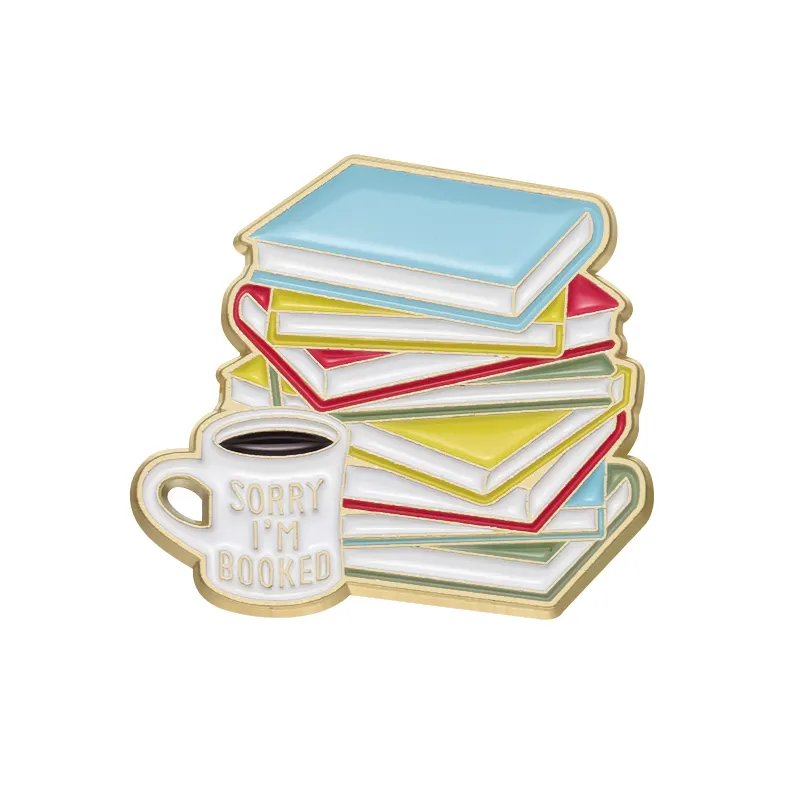 Colección de alfileres esmaltados de biblioteca "Sorry I'M Booked" Broche divertido de dibujos animados Insignia de solapa Regalo