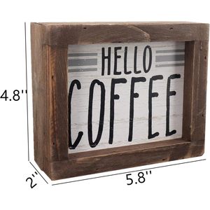 Parisloft Hello ป้ายกล่องไม้สำหรับตกแต่งห้องครัวบาร์กาแฟป้ายกาแฟทำจากไม้แนวชนบทใช้ในฟาร์มแบบอิสระ - Product Image 2