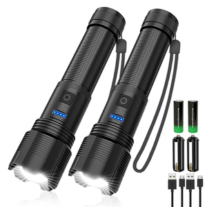 ไฟฉาย LED ซูเปอร์ไบรท์ XHP50ไฟฉายแรงสูงแบบชาร์จไฟได้ไฟฉายยุทธวิธีรักษาความปลอดภัยแบบพกพากันน้ำแบบ USB - Product Image 2