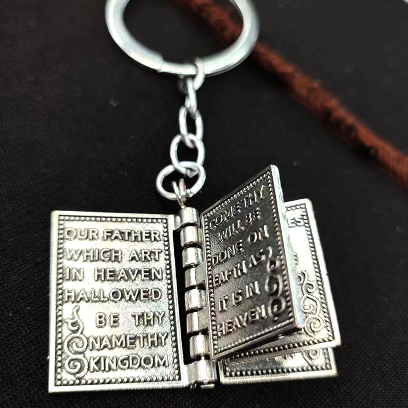 Mini Retro Metal mektup kitap kolye yaratıcı Metal İncil hediyeler anahtar zincirleri - Product Image 5