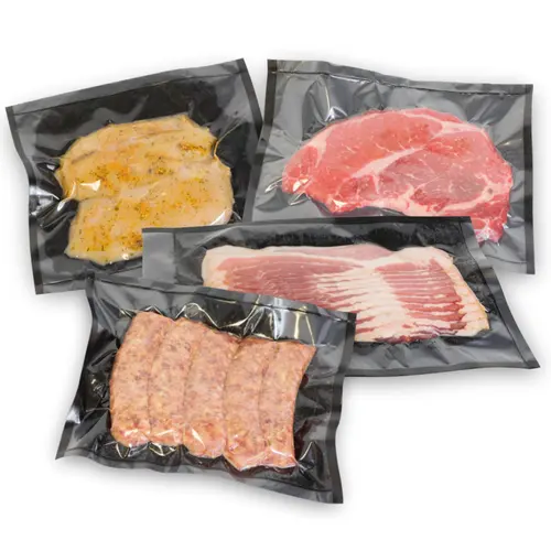 Heat sealing bag three side seal packaging plastic bags vacuum pouches for meat/fish/sausage