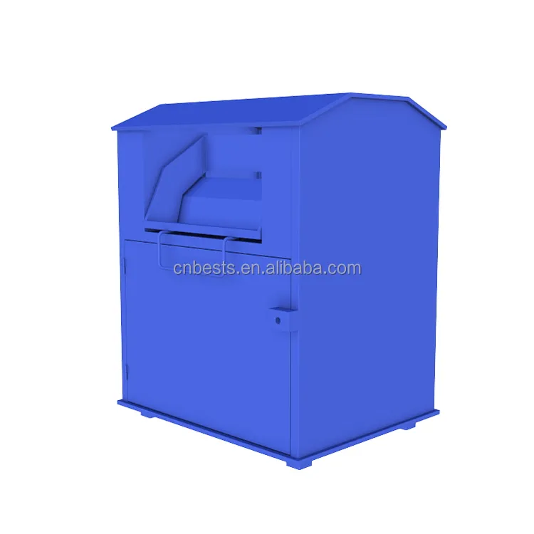 Caixas de metal para reciclagem de roupas, caixas de metal para armazenamento de grandes volumes, caixas de aço para reciclagem, logotipo personalizado