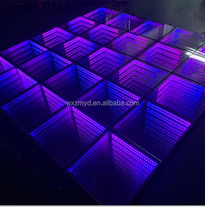 RGB Bühnen beleuchtung 50 X50X7CM 3D Tunnels piegel Wireless Infinity LED Tanzfläche DJ Lifting Lights Mit DMX Controller - Product Image 2