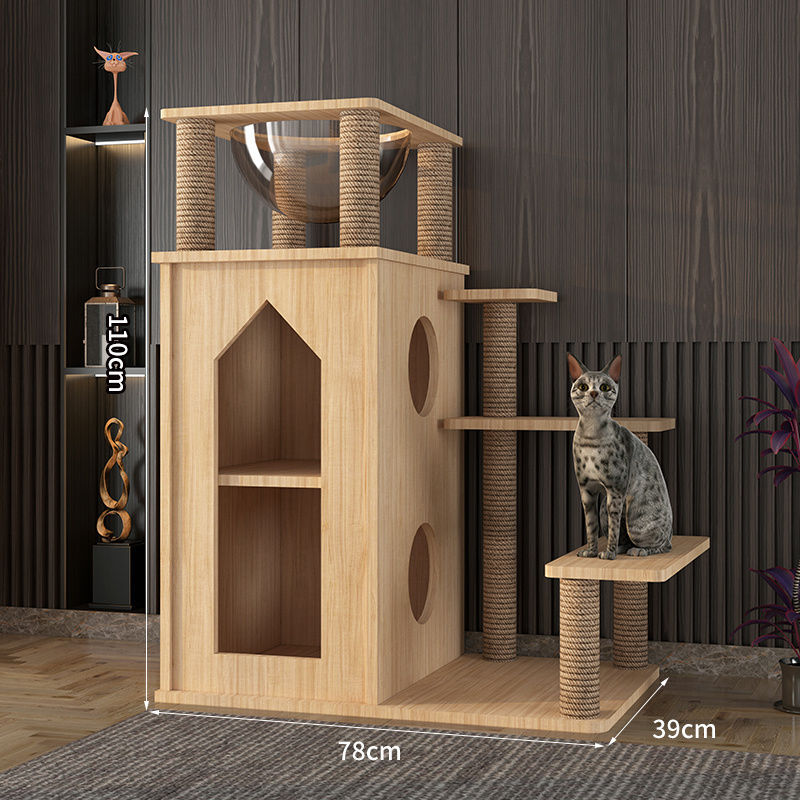 Villa C110 * 78*39cm de chat en bois solide