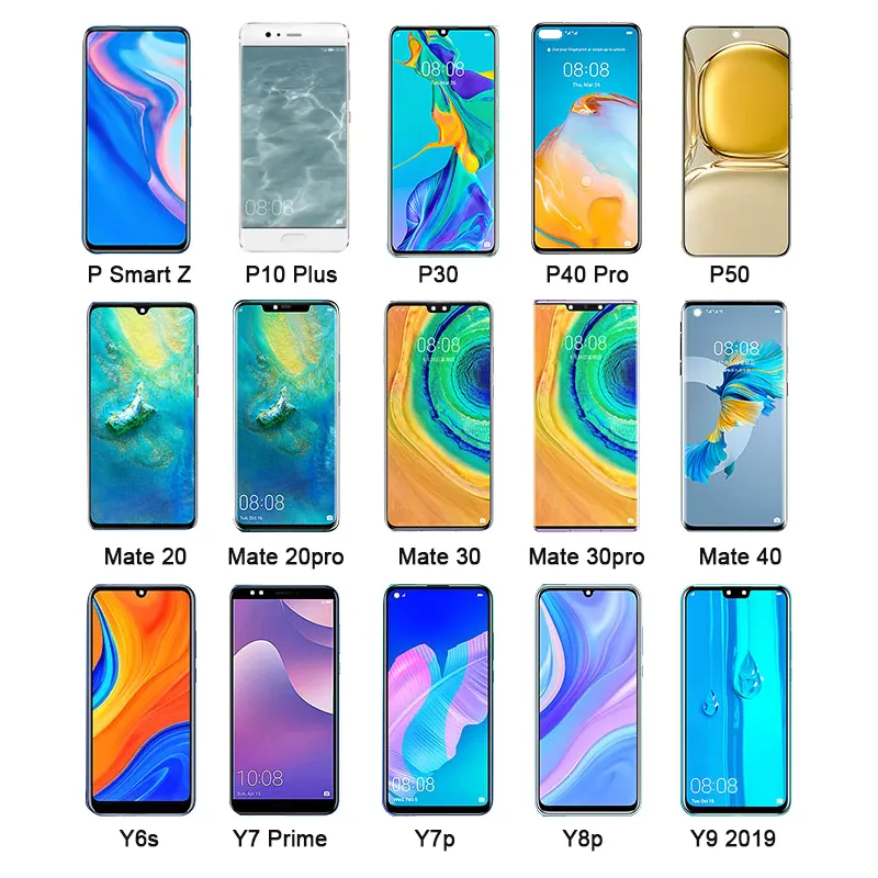 Pantalla lcd para huawei mate x, 10, 20, 30 pro, 40, p10, p20 lite, p30, p40 pro, p50, nova 5, 5i, 6, 7 pro, 8, 8i, 9