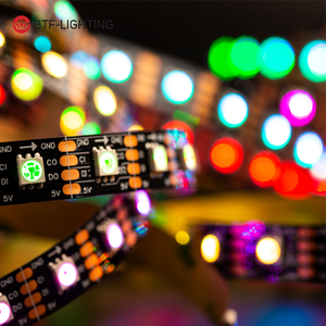 Программируемая Светодиодная лента SK9822 5050 RGB 144 светодиодов/м 30 мГц SPI управление высокой частотой обновления IP65 Водонепроницаемый для архитектурного освещения - Product Image 6