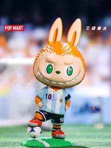 本物POP MART LabubuアルゼンチンサッカーチームPVCおもちゃモンスターPopmart Labubu