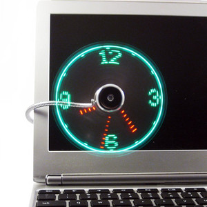 Gadget USB Mini luz LED Ventilador USB Pantalla de tiempo de escritorio Ajustable Flexible con reloj en tiempo real nuevo - Product Image 6