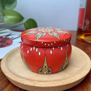 Bulk Bohemian Style 12 verschiedene Muster Leere runde Candy Crafts Gläser 4,4 Unzen Kerzen herstellung Behälter Metall Aufbewahrung dosen