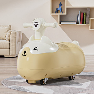 ライトと音楽を備えた高品質の子供用落下防止ガールカーバランスカー/点滅するPUホイールを備えた安いベビースイングカー