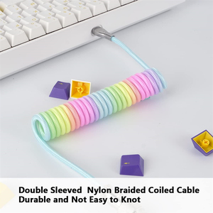 צבעוני USB סוג C כדי סוג c Gx12 GX16 מפותל מכאני usb c מקלדת כבל עם טייס
